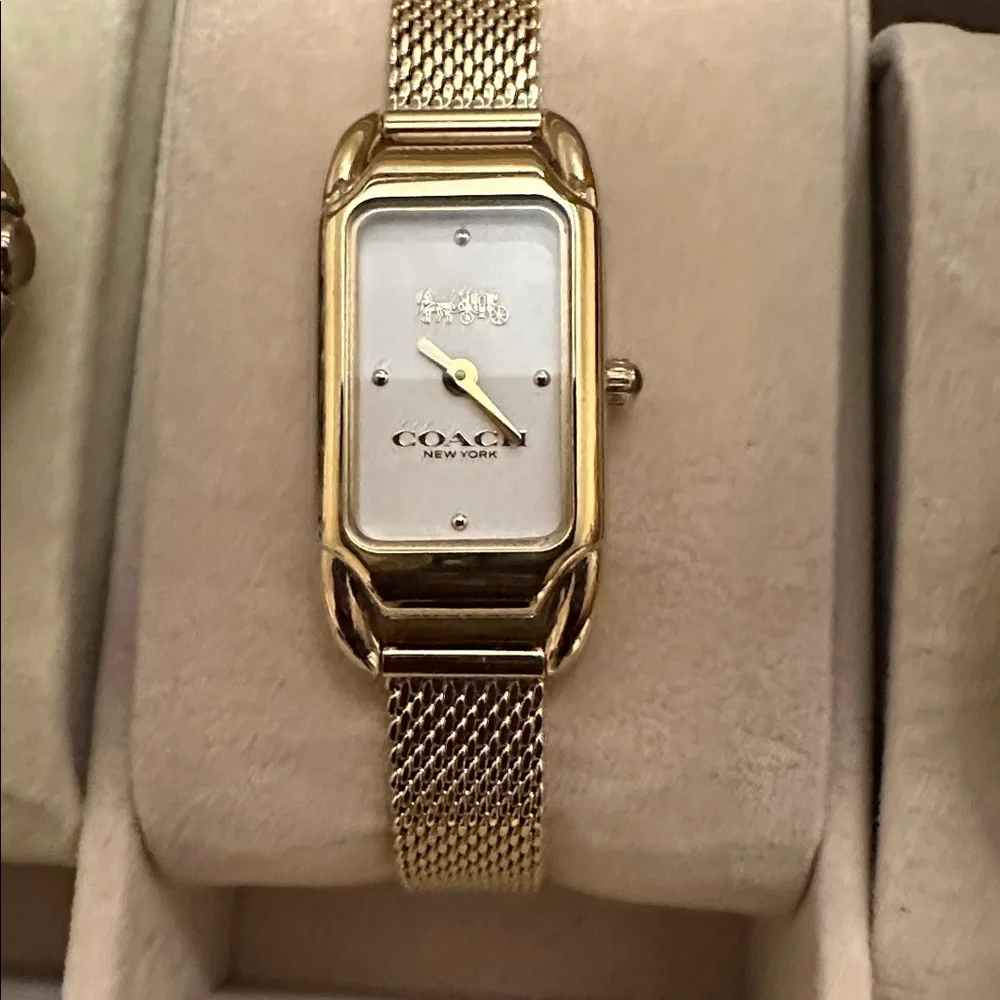 Coach Gold Rectangular Face Watch - Picture 4 of 4
